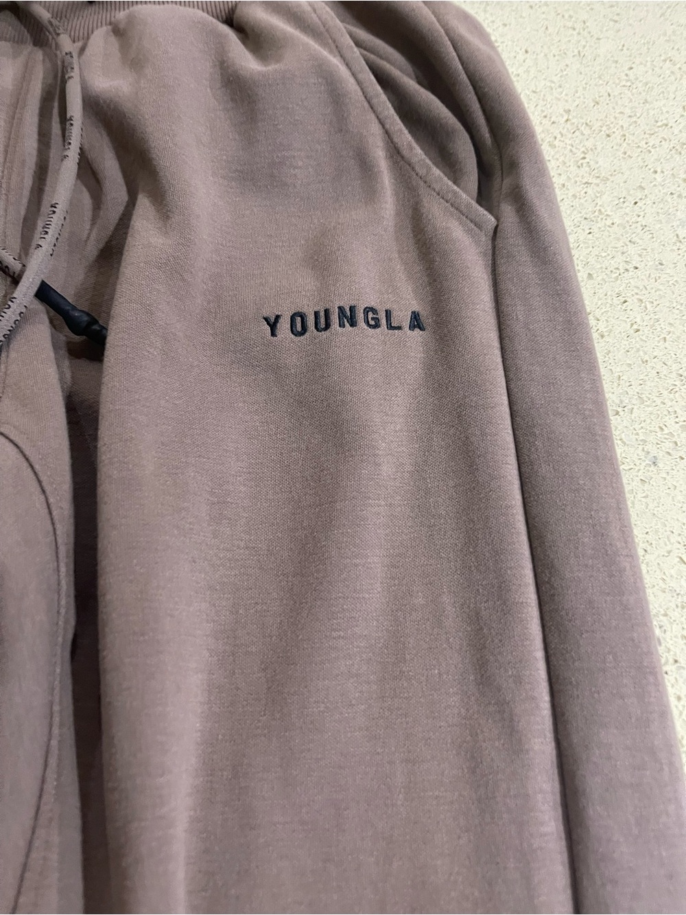 YoungLA Men's Taupe-Brown Joggers with Drawstring - Picture 2 of 8